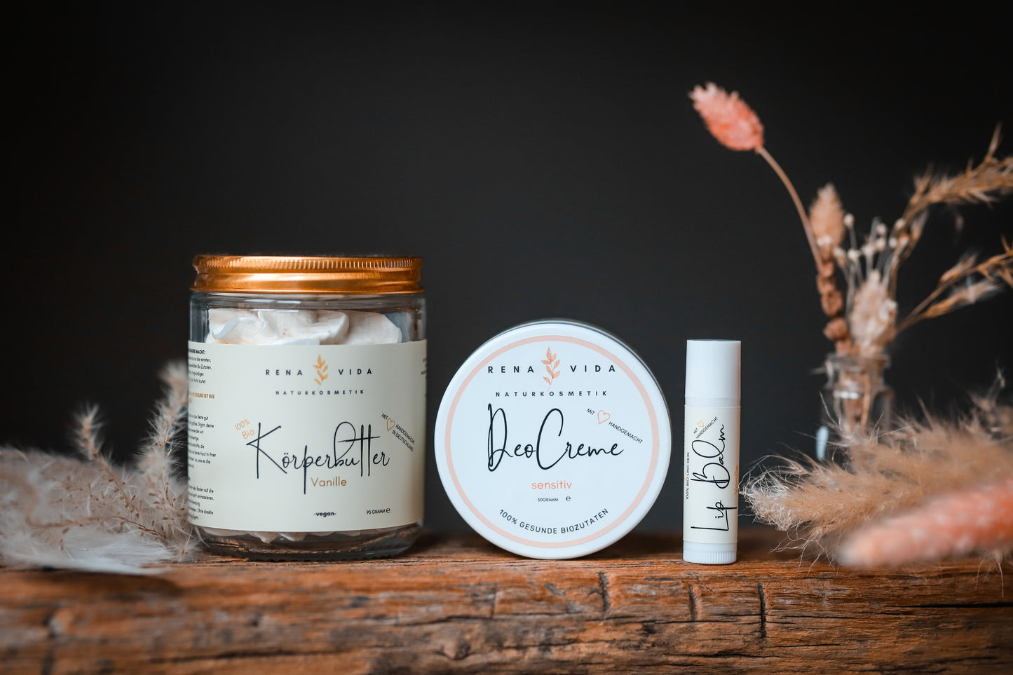 Set aus Bio Körperbutter, Bio Deocreme und Bio Lippenbalsam - Renavida