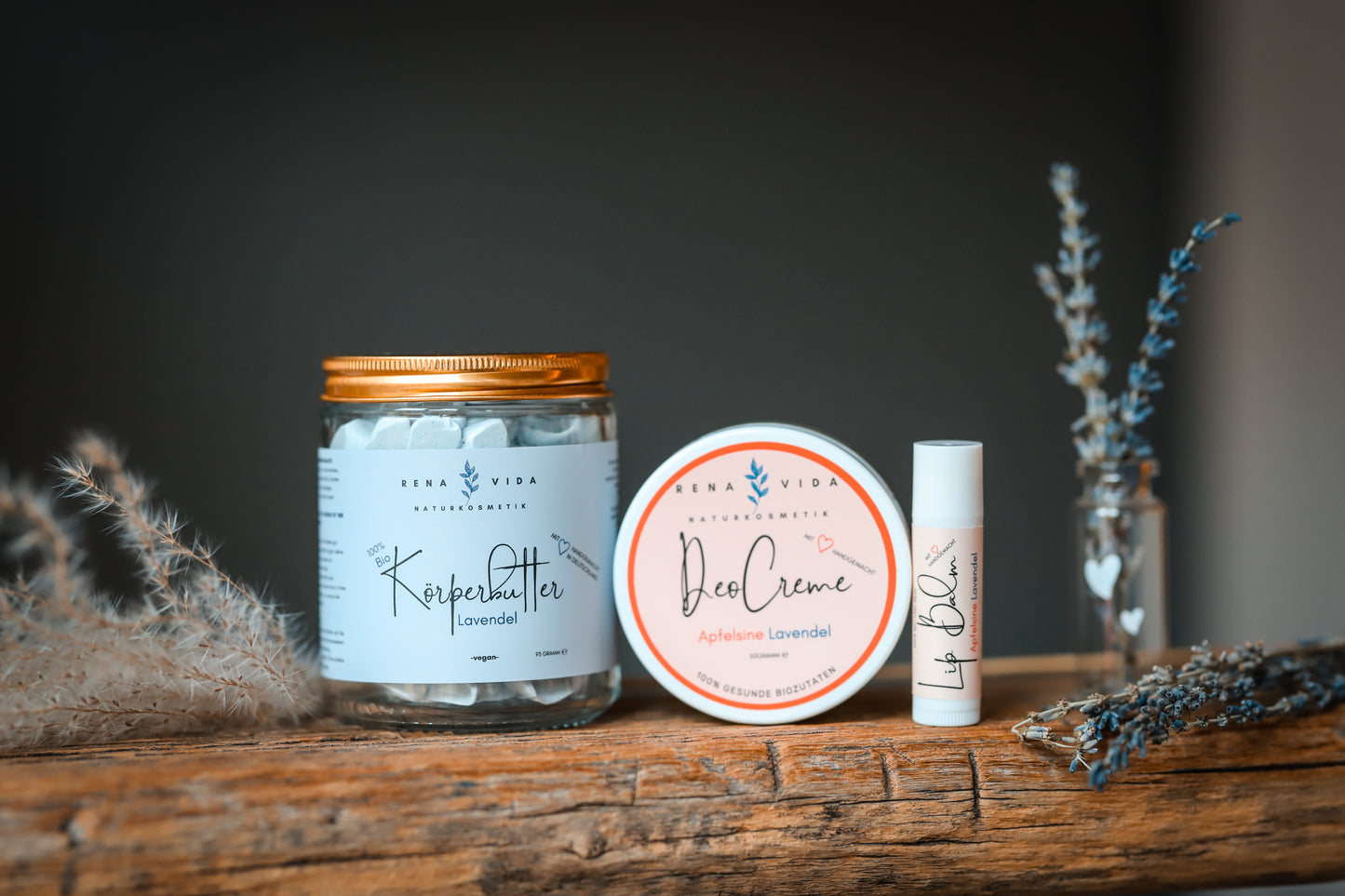 Set aus Bio Körperbutter, Bio Deocreme und Bio Lippenbalsam - Renavida