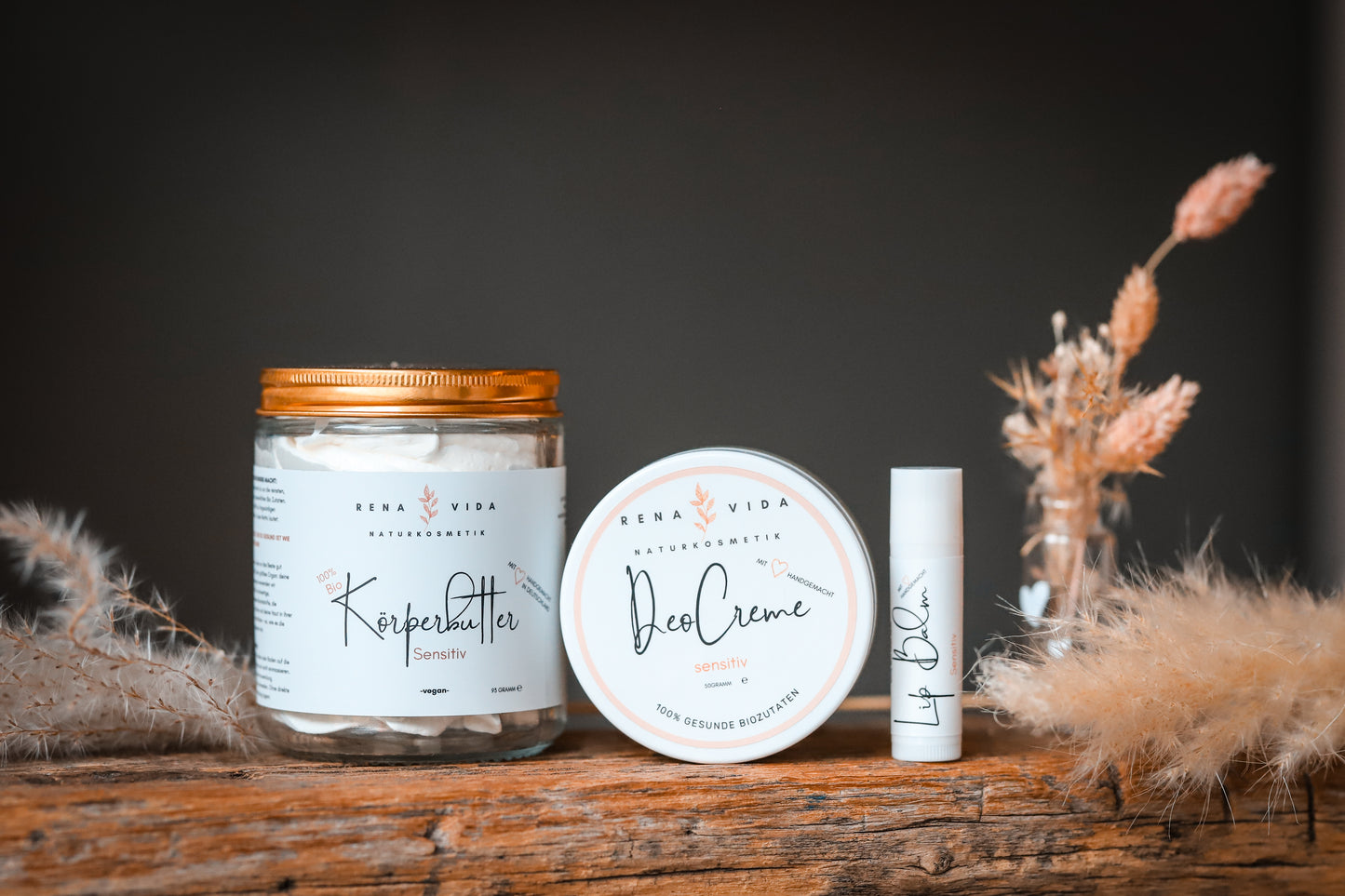 Set aus Bio Körperbutter, Bio Deocreme und Bio Lippenbalsam - Renavida