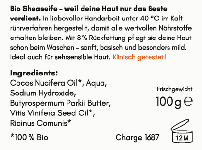 Bio Shea Seife - Handgemacht. Rein. Basisch.