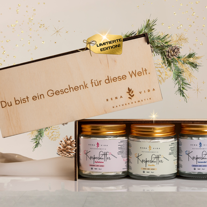 Einzigartiges Geschenk: Deine limitierte Weihnachtsbox - toxinfreie Unikate. Handgemacht. Rein.